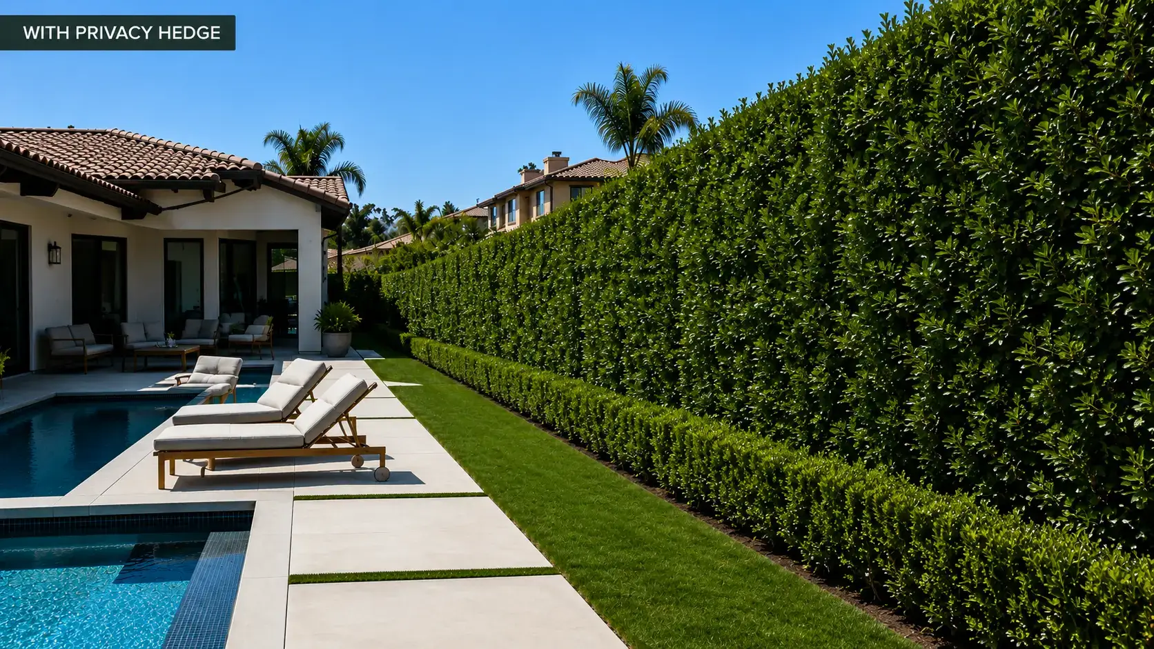 After: finished hedge installation
